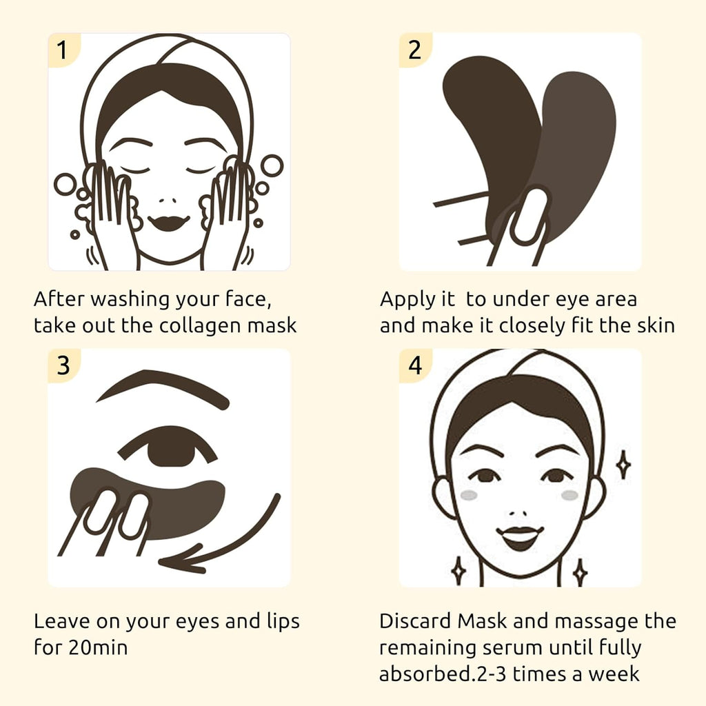 Permotary Under Eye Patches(40 Pairs), Collagen Crystal Eye Mask with Hyaluronic Acid, Under Eye Mask for Dark Circles, Puffy Eyes, Wrinkles, Treatment Skin Care