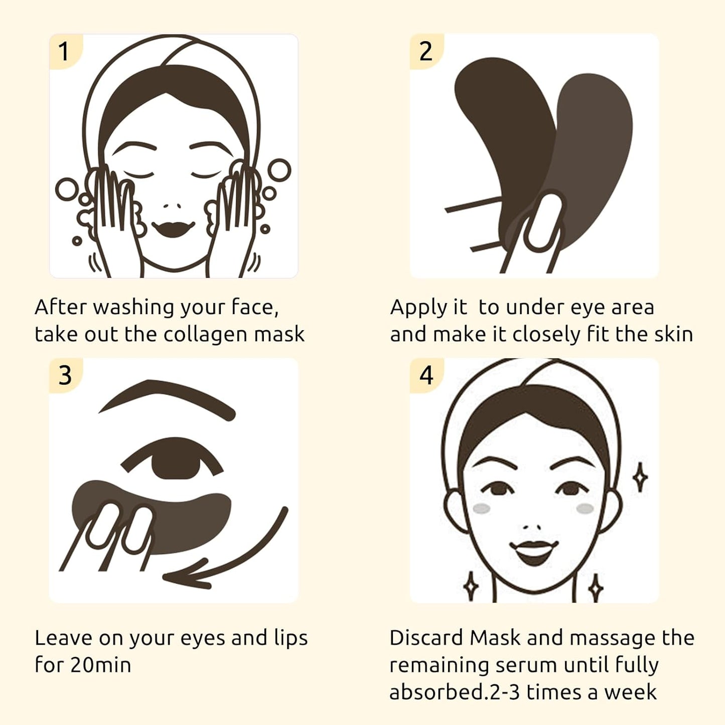 Permotary Under Eye Patches(40 Pairs), Collagen Crystal Eye Mask with Hyaluronic Acid, Under Eye Mask for Dark Circles, Puffy Eyes, Wrinkles, Treatment Skin Care