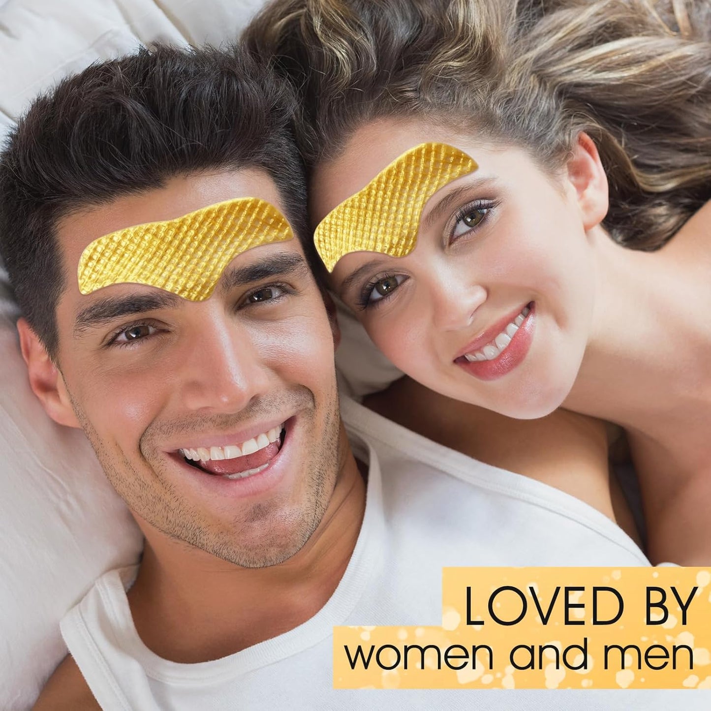 Permotary 20 Pcs Gold Forehead Wrinkle Patches Collagen Forehead Lines Mask Frown Wrinkles Pads with Collagen Boosting Elasticity for Women